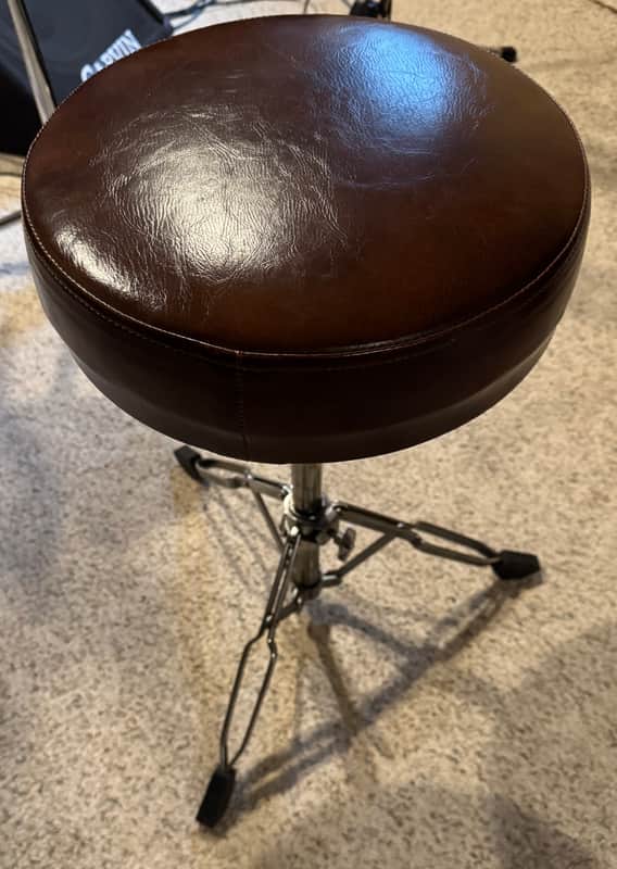Vintage Tama Titan 6790 Drum Throne - 1980s "Yellow Label" - Brown Vinyl Top - MIJ image 1