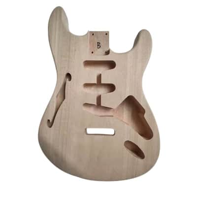 Mahogany Wood Guitar Stratocaster Strat Style Body with F Hole image 1