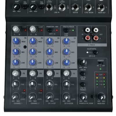 Rockville ROCKMIX 8 Channel Mixer w USB Recording Interface+Compressor+Bluetooth image 1