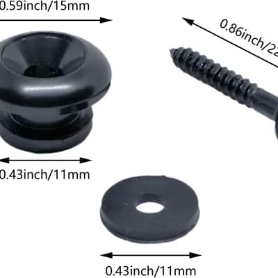 8 Pcs Guitar Strap Buttons,Guitar Security Lock,Mushroom Style Guitar Strap Lock Buttons, Electric Guitar Strap Locks,Black Guitar Strap Lock Buttons for Acoustic Guitar,Electric Guitar,Bass,Ukulele image 2