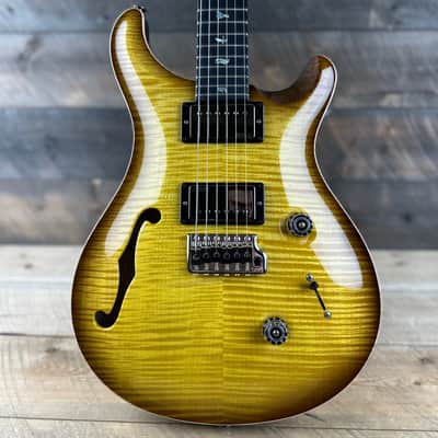 PRS Wood Library Custom 24 Semi-Hollow Flame Maple 10 Top Korina Body/Neck Ebony FB - Livingston Lemondrop 391121 image 1