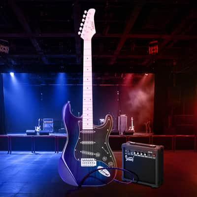 Glarry GST Electric Guitar Blue w/ 20W Amplifier image 11