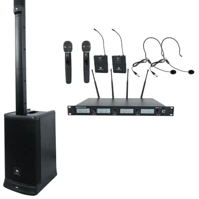 JBL EON ONE MK2 Rechargeable Line Array DJ PA Speaker+2 Handheld+2 Headset Mics image 1
