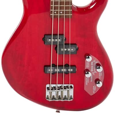 Cort ACTION BASS PLUS TR-A-U Trans Red Poplr Bd 2Bnd Act Eq P&J P/up image 3