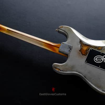 Fender Stratocaster HSS Terminator Metallic Silver Floyd Rose Heavy Relic (RARE) image 14