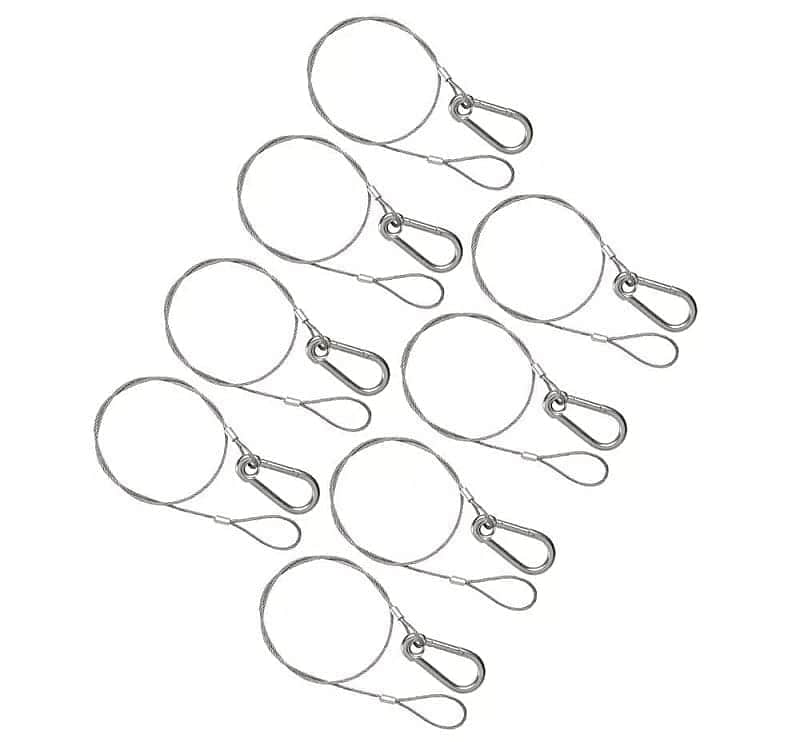 (8) Pro Audio DJ Lighting 24" Steel Hanging Light Fixture Safety Cable Package image 1