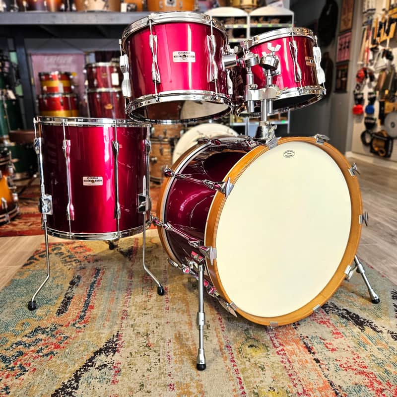 Yamaha 9000 Series Recording Custom Drum Kit 22-16-13-12" in Garnet Red - Birch Shells Made In Japan 1982 image 1