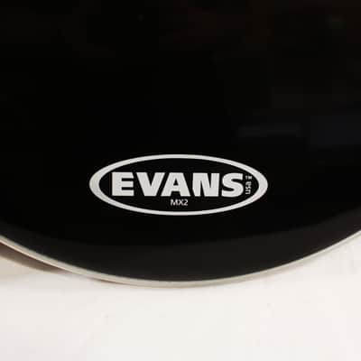 (2) Evans BD24MX2B 24"Marching Bass Drum Head (Black - Oval Logo) image 3