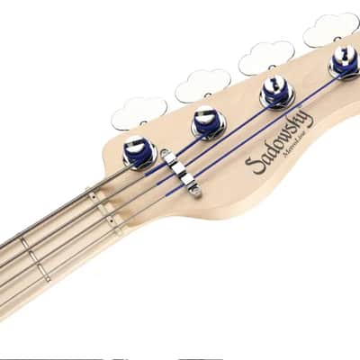 Sadowsky MetroLine 21-Fret Vintage P/J Bass-Swamp Ash Body-4 String-Nirvana Black Transparent Satin image 7