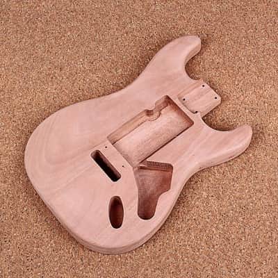 Unfinished Electric Guitar Body for Fender Stratocaster ST Guitar DIY Accessory Red Walnut Wood image 1