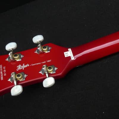 New Hofner Ignition PRO HI-CB-PE-RD RED Club bass guitar LTD Edition Tea Cup Knobs & Flats image 9