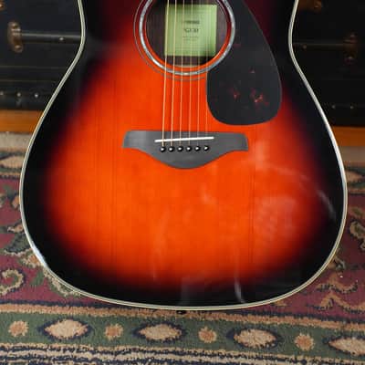 Yamaha FG830 TBS Spruce/Rosewood Tobacco Brown Sunburst Dreadnought Acoustic Guitar #0600 image 2
