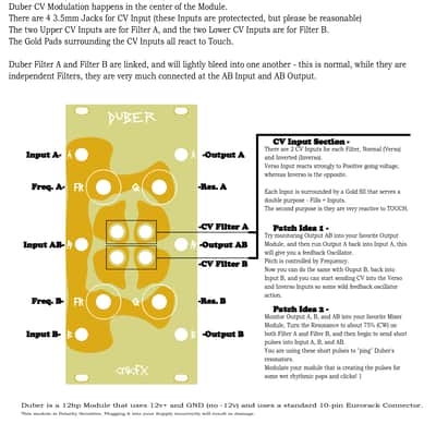 crucFX Duber (Eurorack) - Highly Resonant Dual State Variable Filter - Panel Style: IFM - image 2