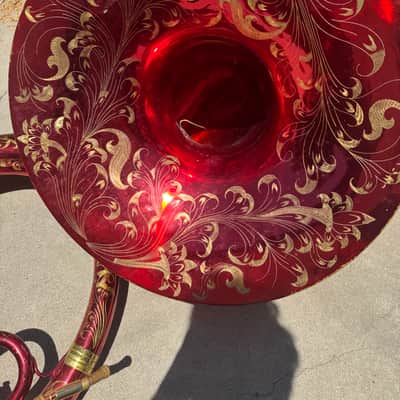 Conn Panamerican 32K 1950s-60s - Metallic Red Lacquer with Deluxe Engraving image 7