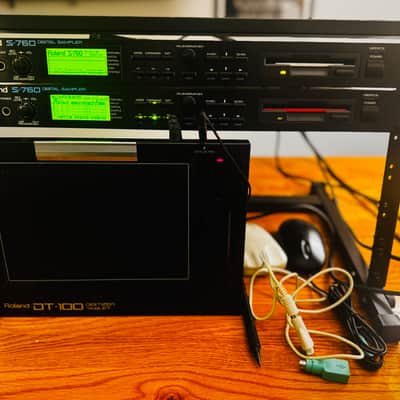 Two Roland S-760 Digital Sampler 1994 - 1998 - Black with One OP 760 -01 Expansion Board