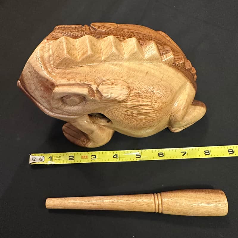 Handmade 8" Frog Guiro Scraper Rasper, Rhythm Fusion, with Beater-MINT image 1
