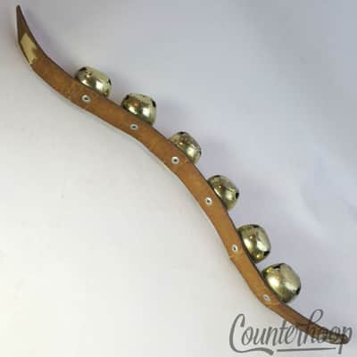 6 Sleigh Bells 17"Leather Strap Vintage Percussion Instrument Orchestral Effects image 2
