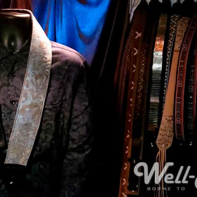 Well-Hung Denim Demon! 3" Wide Padded Leather & Denim Guitar Strap image 8