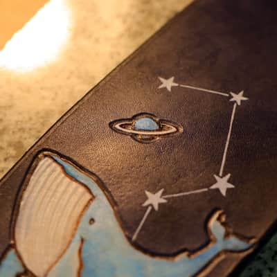 burnyblack custom made guitar strap - whale dark navy image 7