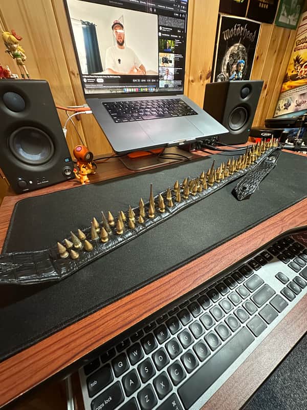 Steel Weather Vegan Leather Spiked Guitar Strap image 1