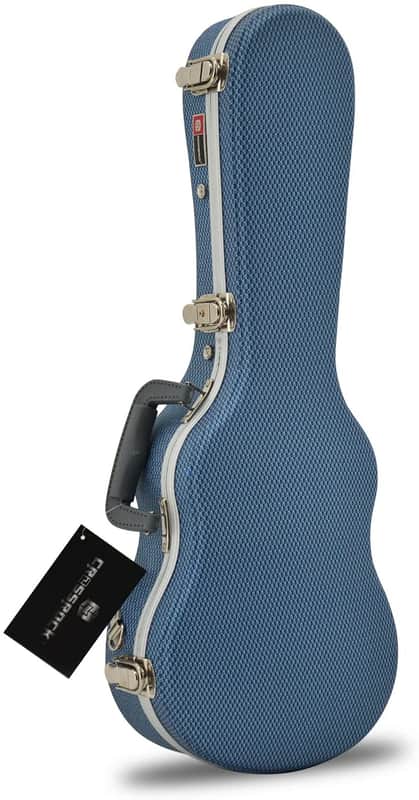 Crossrock 4 Strings Concert Ukulele ABS Hard Case with Aluminum Valance,Blue image 1