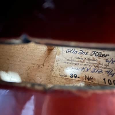 Vintage Violin Handmade By Otto Jos. Klier 1989 Label No. 10097 W/Case ~ Nice! image 19