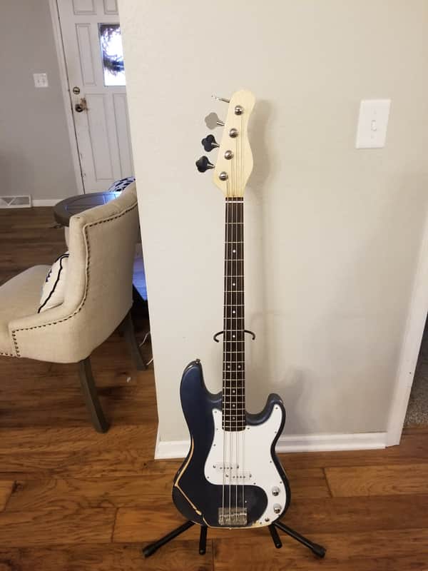 Unbranded  Precision Bass Blue and White Relic'd image 1