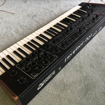 Sequential Prophet 600 61-Key 6-Voice Polyphonic Synthesizer 1982 - 1985 - Black with Wood Sides image 3