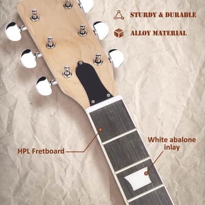 DIY Electric Guitar Kit, Style Mahogany Body & Maple Neck Guitar with HH Pickups, Easy to Assemble Kit with All Parts Included – Build Your Own Electric Guitar image 3