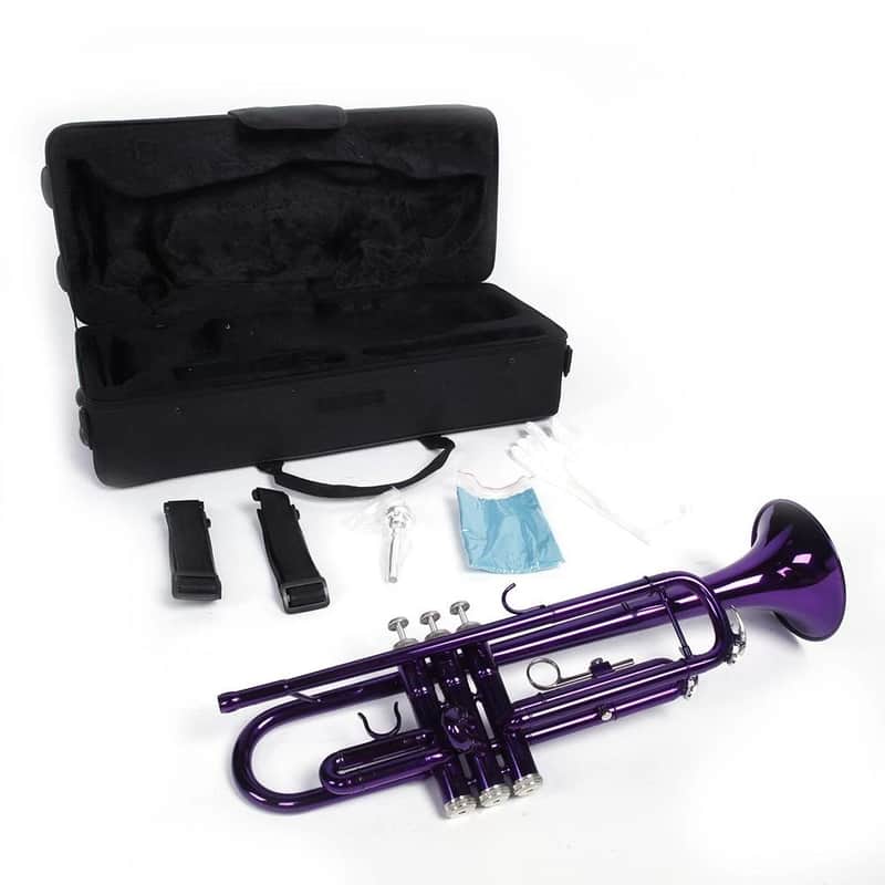 New Purple Student School Band Bb Trumpet W/ Case Gift for Beginner image 1