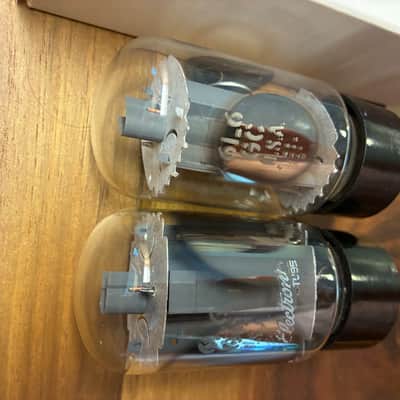 NOS date code and tight current matched pair GE 6L6GC clear top tubes image 4