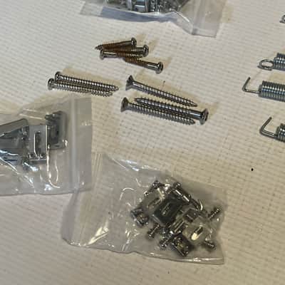 Lot of Fender & Squire Stratocaster Bridge Parts Saddles, Base Plates, ++ image 7