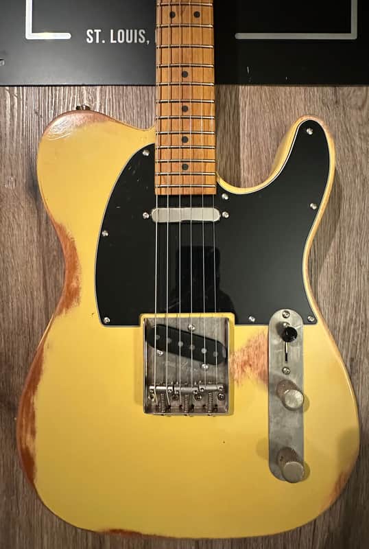Big River “Moses” T-Style • Aged Butterscotch Nitro • Roasted Maple Neck • A5 Vintage 50’s P/U’s image 1