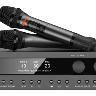 IDOLmain 12" 40000W Full Range Speakers With Bass Booster and 4000W Digital Mixing Amplifier And Dual Wireless Microphones Karaoke System image 5