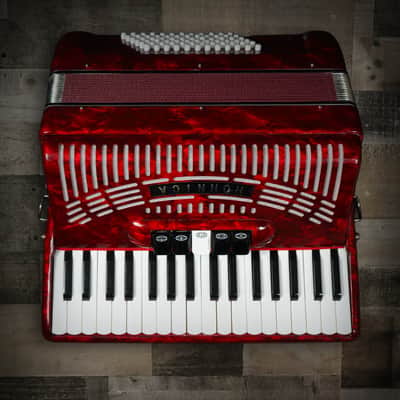 Hohner Hohnica 72 Bass Entry Level Piano ACCORDION - Pearl Red (1305-RED) image 5