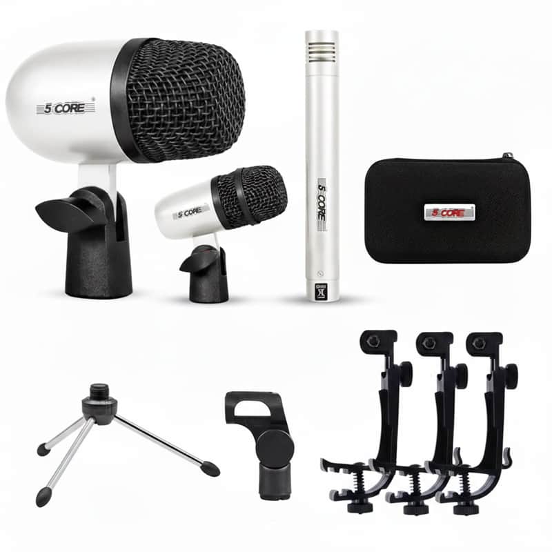 5 Core Conga Mic Snare Tom Set Professional XLR Cardioid Unidirectional Instrument Microphone Kit image 1