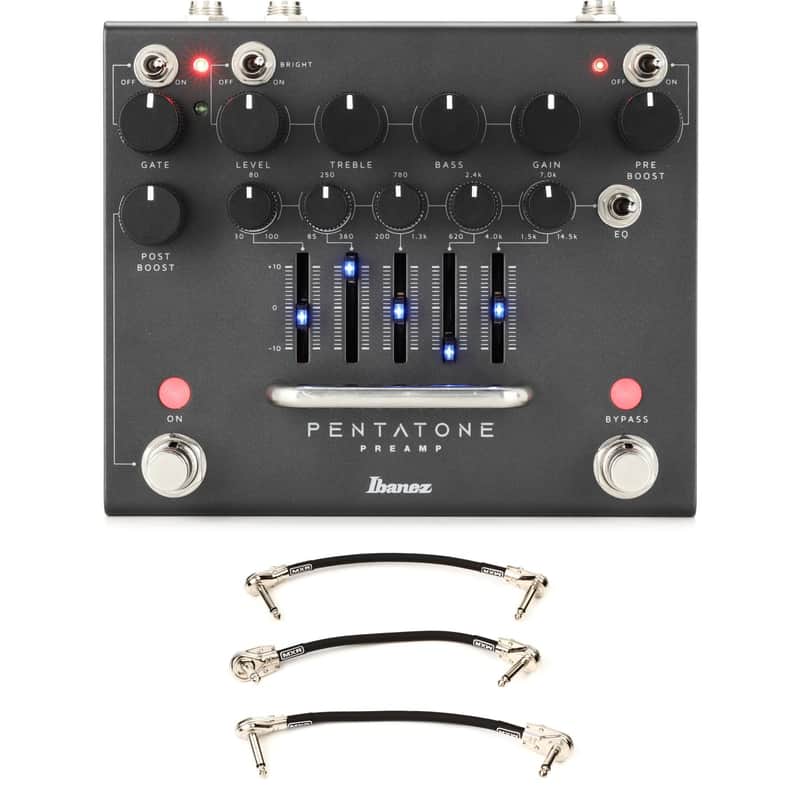 Ibanez Pentatone Preamp and Equalizer Pedal with 3 Patch Cables image 1