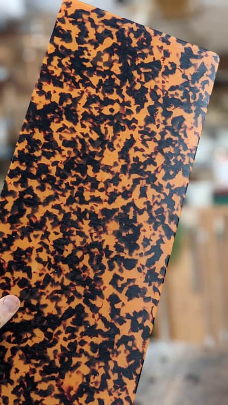 Large Italian-Style Tort Pickguard Blank - Strat/Jazzmaster - Vintage Orange -10" x 16" image 1