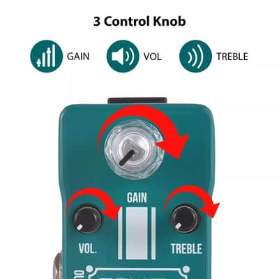 SCURU Overdrive Guitar/Bass Effect Pedal GAIN/VOL/TREBLE Versatile Made By CALINE image 4