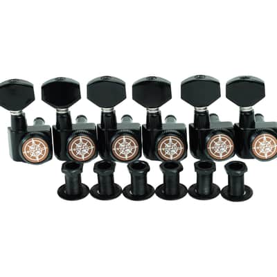 Guyker 6 In-line Guitar Locking Tuners – 1:18 Locking Tuning Key Pegs Tuners – Black image 3