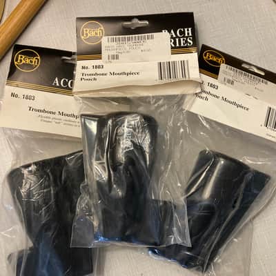 NEW OLD STOCK (lot of 3) Bach 1803 TROMBONE Mouthpiece Pouch Rubber image 1
