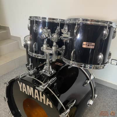 Yamaha 8000 Tour Custom 22,12,13,16 Drum Kit 1989 - Solid Black image 2