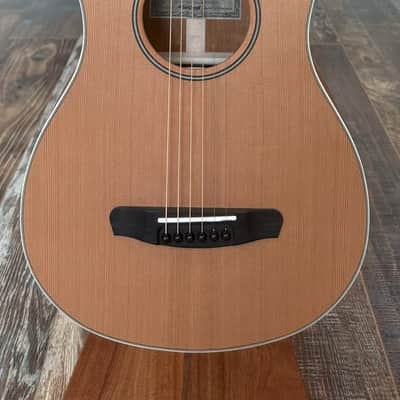 Dowina Mahogany Bona Vida - Cedar/Mahogany Parlor Sized Acoustic Guitar with Hardshell Case image 2