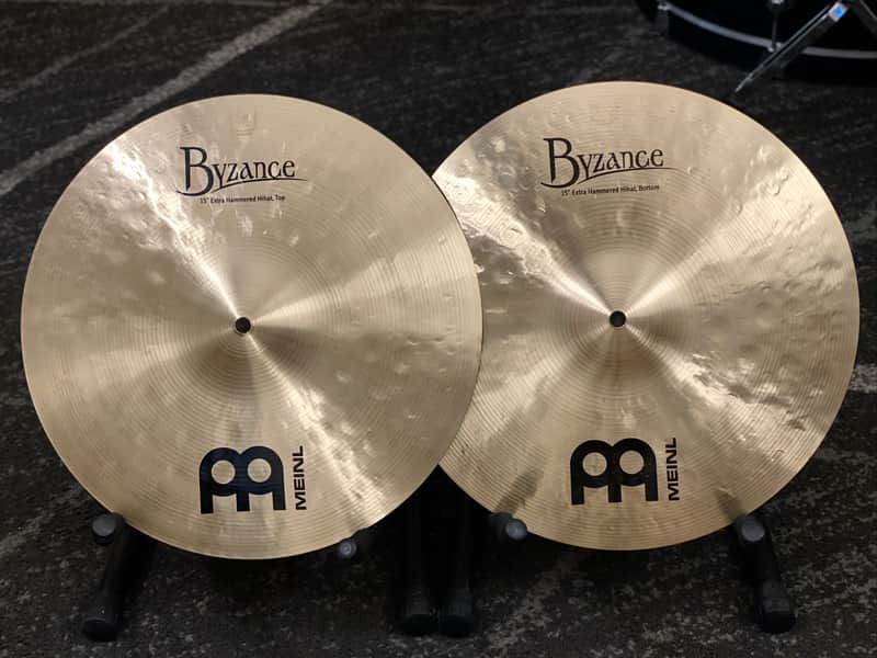 Meinl 15" Byzance Traditional Extra Hammered Hi-Hat Cymbals (Pair) - Traditional image 1