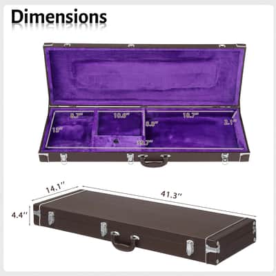 Ktaxon (Chocolate in Color) High Grade Electric Guitar Hard Shell Case w/Lock image 4