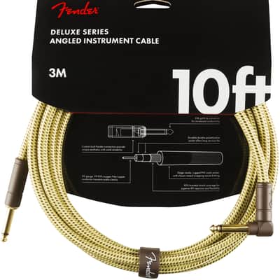 Fender Deluxe Series Instrument Cable, Straight/Angle, Tweed - 10 Foot image 1