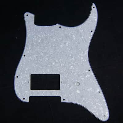 Custom Strat 1-pickup Layout Style Guitar Pickguard, 4ply White Pearloid