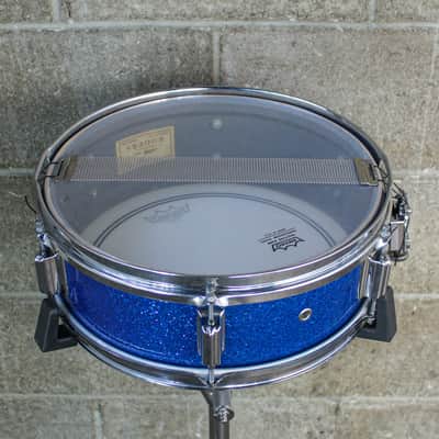Rogers 5" x 14" 1960's Luxor Blue Sparkle Snare Drum image 12