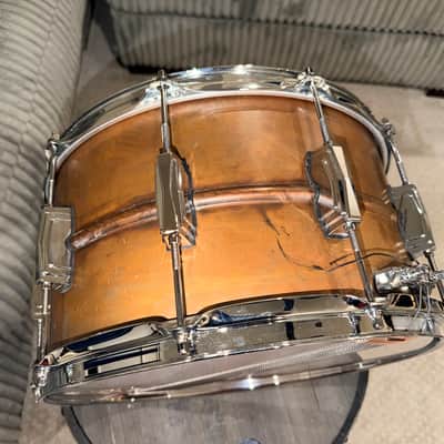 Ludwig CopperPhonic 8x14" 10-Lug Snare Drum 2017 - Present - Raw Patina Copper image 11