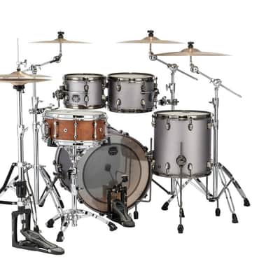 Mapex Saturn Evolution Fusion 4 Piece Shell Pack Without Snare - Gun Metal Grey  (SE504XBBPG) image 4